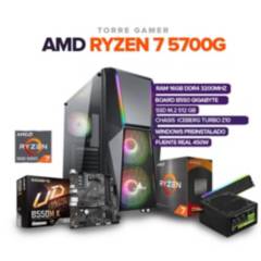AMD - TORRE GAMER RYZEN 7 5700G/ 16GB RAM/ 512 GB M.2 SSD/ BOARD B550 GIGABYTE