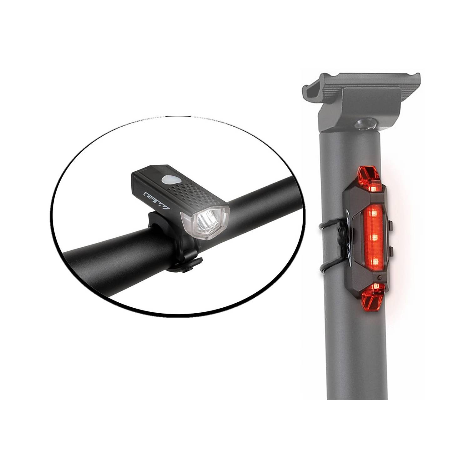 Luz para bicicleta delantera y trasera recargable USB - VENTA