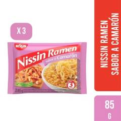 NISSIN - Nissin Ramen sabor a Camaron 85 gr x3 unidades