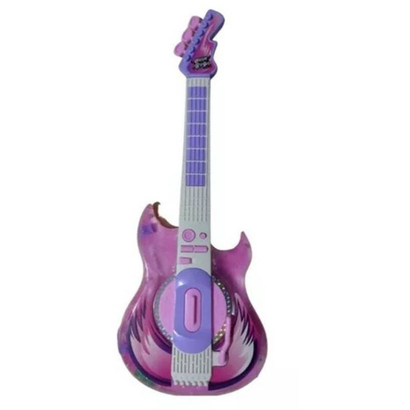 Guitarra Electrica De Juguete Para Niños Morada Con Luces Y Sonidos Morada