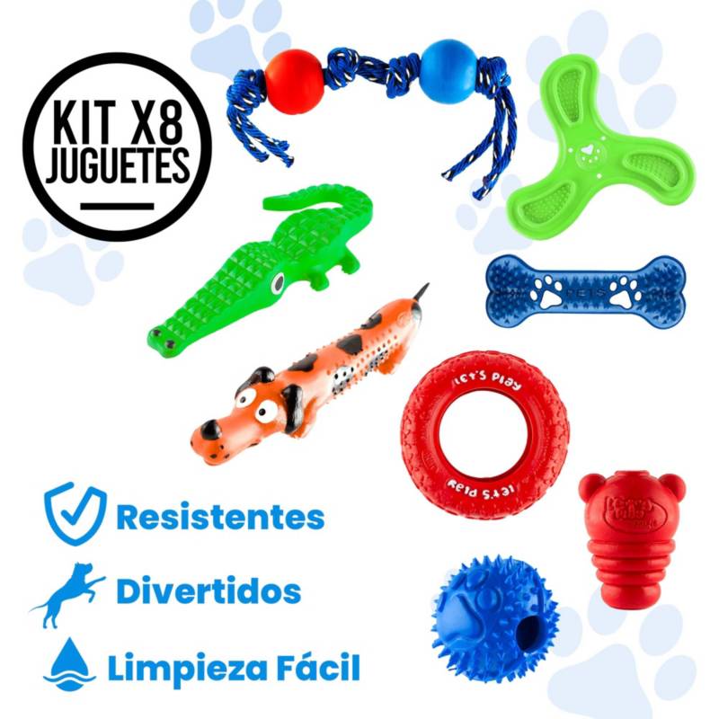 Kit x8 Juguetes Interactivos para Perros: Salud y Diversión