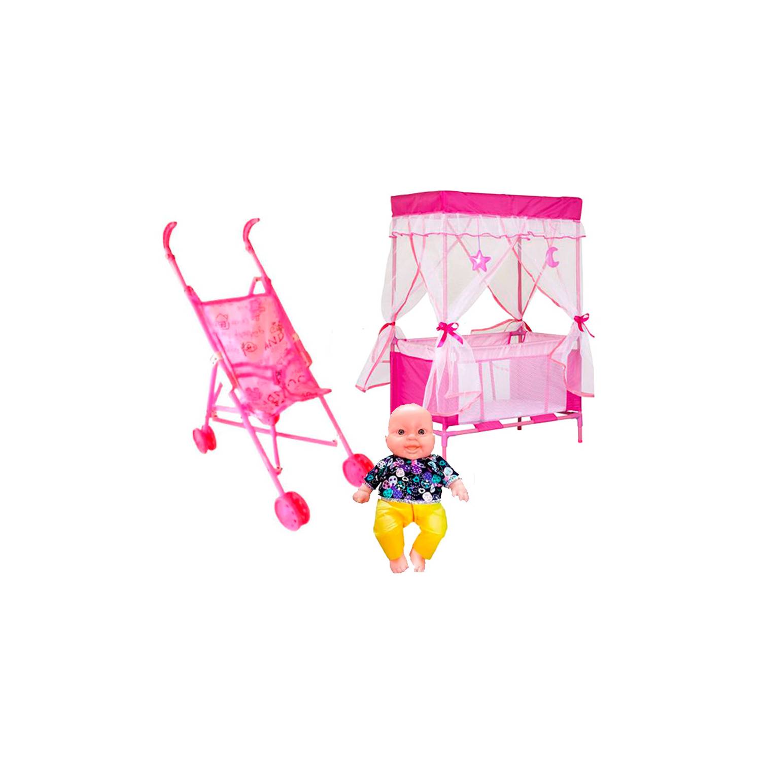 Carrito De Bebe Juguete Muñeca Cochecito Bebote Infantil