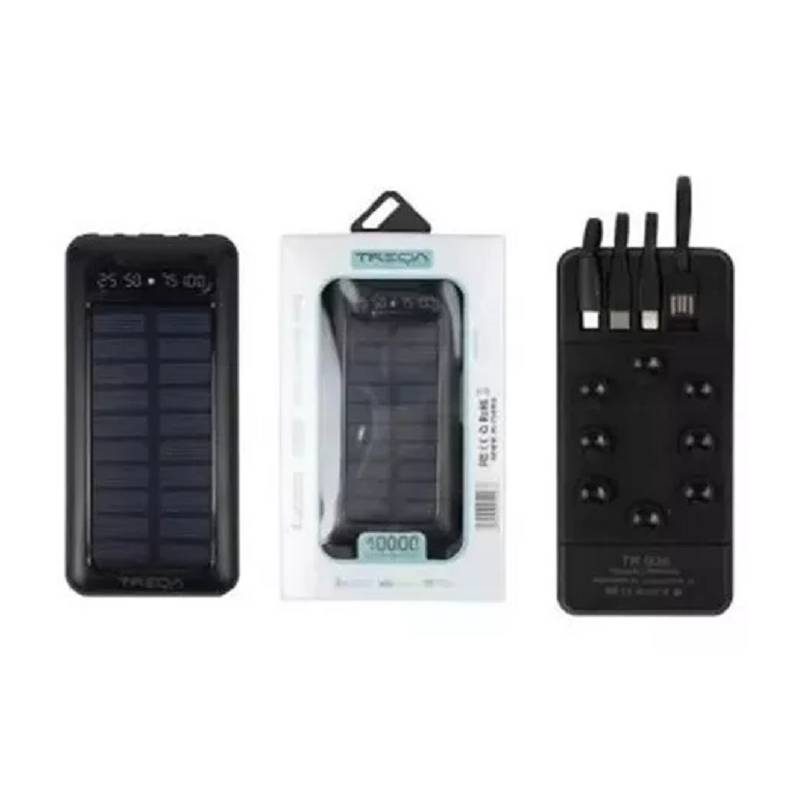 Cargador solar universal USB + USB-C de 18 W plegable y resistente al agua  - Negro - Spain