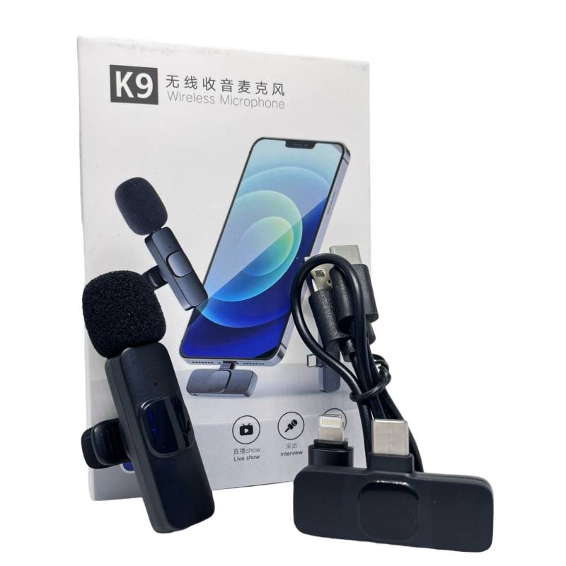 Micrófono K9 Inalámbrico 2 En 1 De Solapa Para iPhone O Tipo C - Mundo  Tecnológico Express