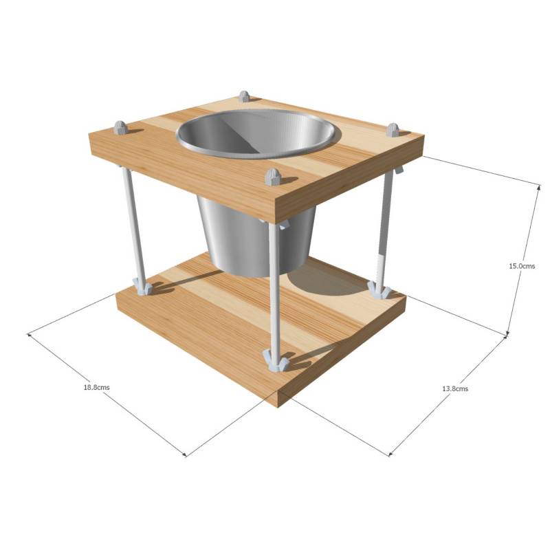 Base con Ruedas para Matera 20x20cm soporte cuadrado Madera P&R  APRECIOSDEREMATE