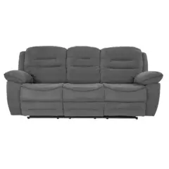 MUEBLES FIOTTI - Sofa Reclinable 3 Puestos Microfibra Macario Gris