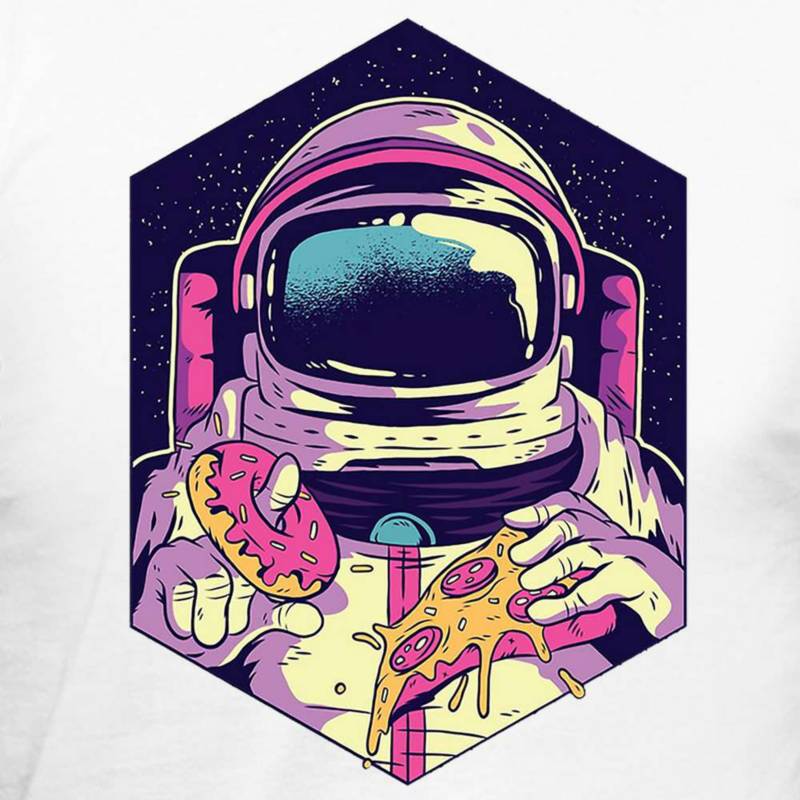 Buzo Mujer estampado Astronauta Pizza hoodie ADN . ADN CAMISETAS