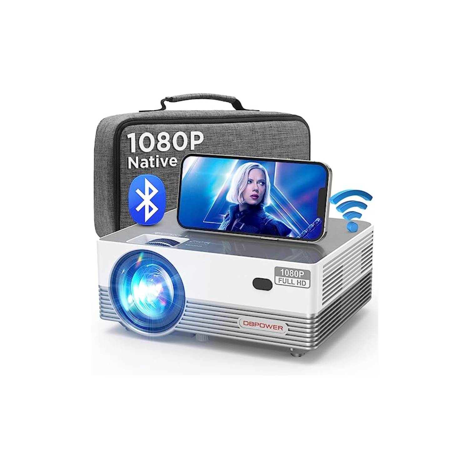 MOOKA Pantalla de proyector con soporte de 100 pulgadas, pantalla de  proyector portátil para interiores y exteriores, plegable, pantalla de  película