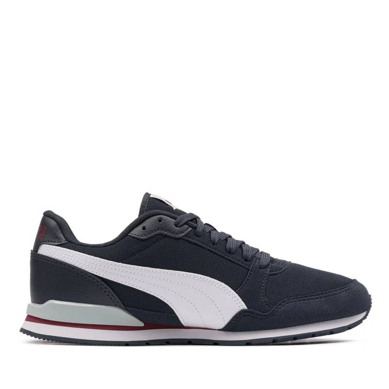 Tenis Puma Runner V3 Mesh Hombre Negro Blanco Rojo