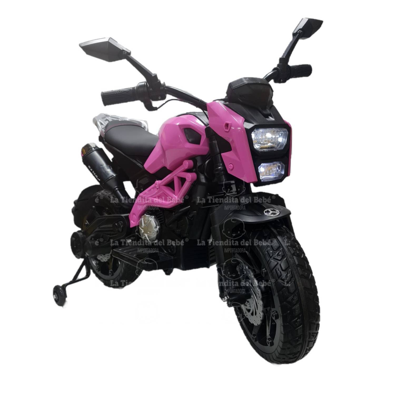 Moto Eléctrica para Niños Triciclo Trimoto Tipo Harley Chopper Luces NEGRA  ROADMASTER
