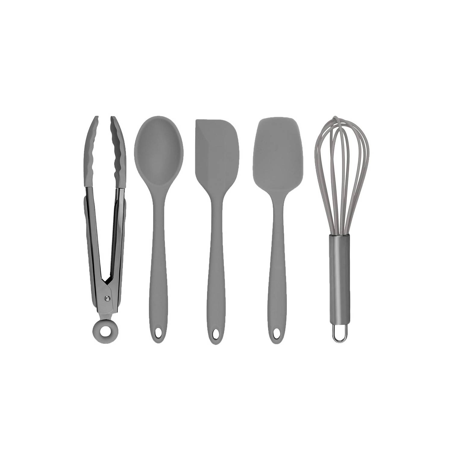 Set 5 Utensilios Madera Cocina Cuchara, Pinza Microcentro