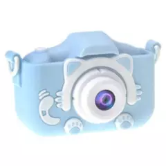 DANKI - Cámara Niños LCD Digital Fotográfica Video En Forma De Gato Azul