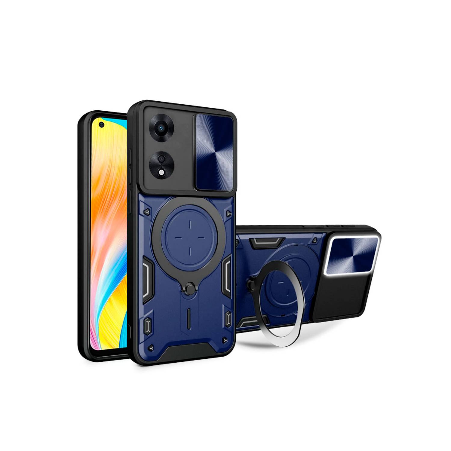 Funda Case Protector Cámara Slider Compatible Oppo A78 4G Azul GENERICO