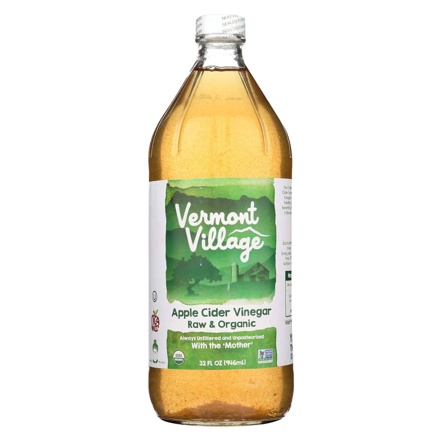 Vinagre de Sidra de Manzana Vermont Village Orgánico 16 Fl. OZ (473