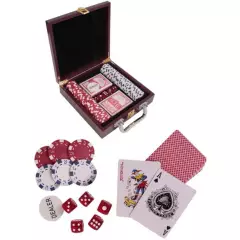 GENERICO - Set De Poker De Lujo Con 100 Fichas