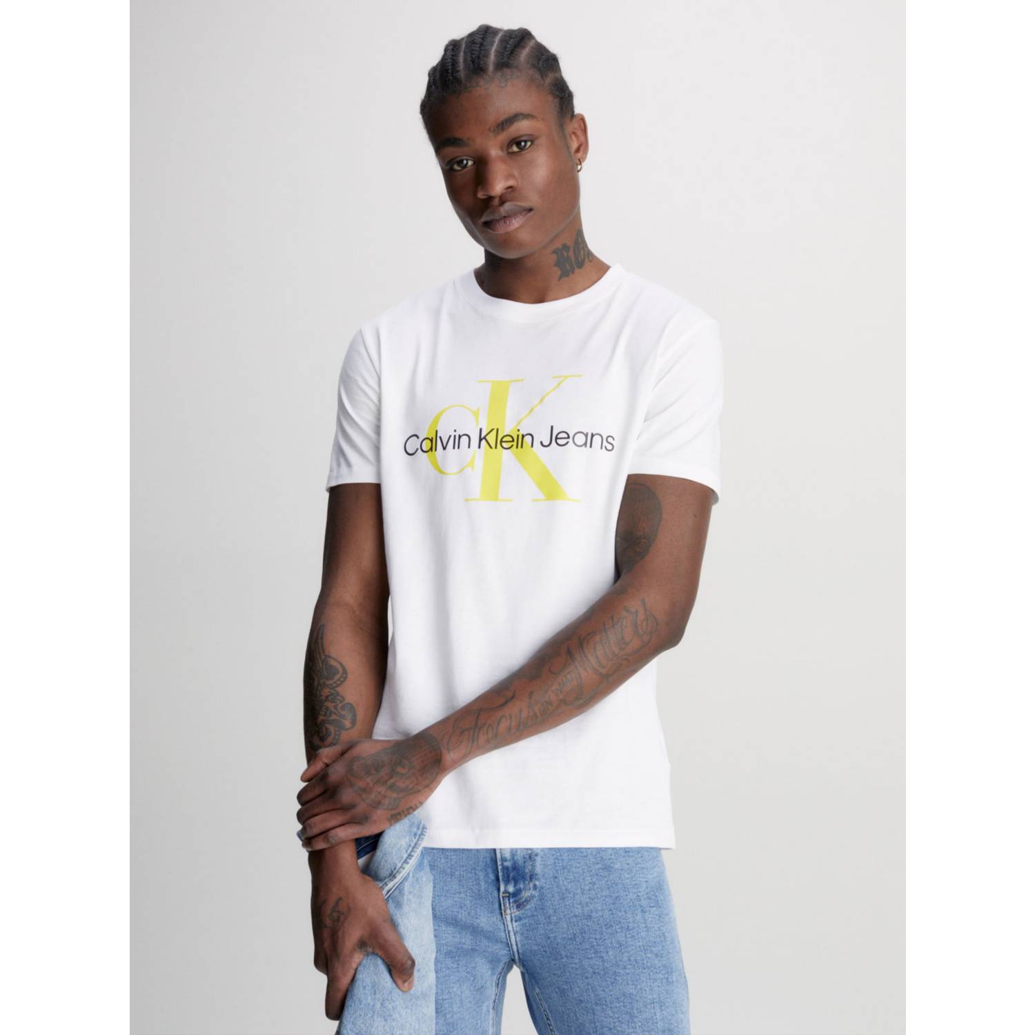 Camiseta Slim Con Monograma Hombre Blanco Calvin Klein CALVIN KLEIN
