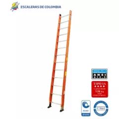 ESCALERAS DE COLOMBIA - escalera sencilla en fibra de vidrio industrial 400cm.