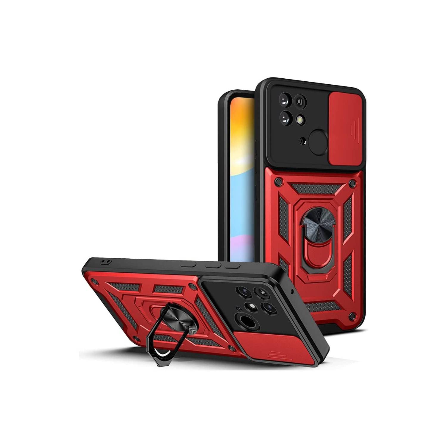Funda Case Protector Cámara Slider Compatible Xiaomi Note 12 5G Rojo  GENERICO