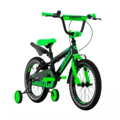 GW - Bicicleta para Niños Rin 16 GW Shadow 4 a 7 Años Verde