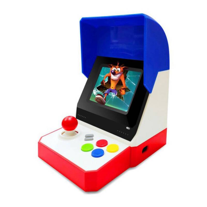 Mini Consola Retro Arcade 360 Juegos LCD 2 Controles Salida TV Rojo  GENERICO