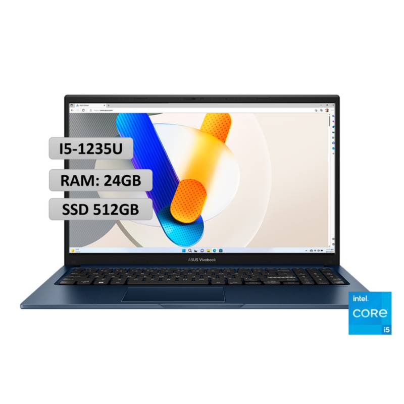Computador Portátil ASUS Vivobook 15.6 Pulgadas X1504ZA - Intel Core i5 -  RAM 16GB - Disco SSD 512GB - Azul