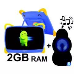 KRONO - Tablet Niños 2GB RAM 16GB Android 117 Pulgadas + Parlante BT AZUL