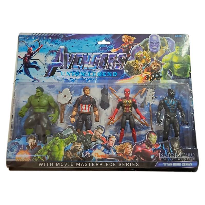 Set X4 Muñecos Avengers 14cm Figura Juguetes GENERICO