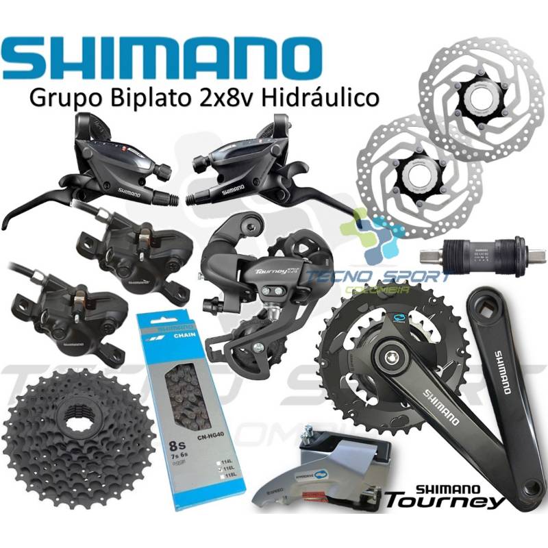 Grupo Biplato Shimano Hidr ulico 8v Bicicleta Mtb Oferta 2x8