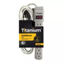 TITANIUM - Multitoma Eléctrica de 6 Conexiones eléctricas  x5mt