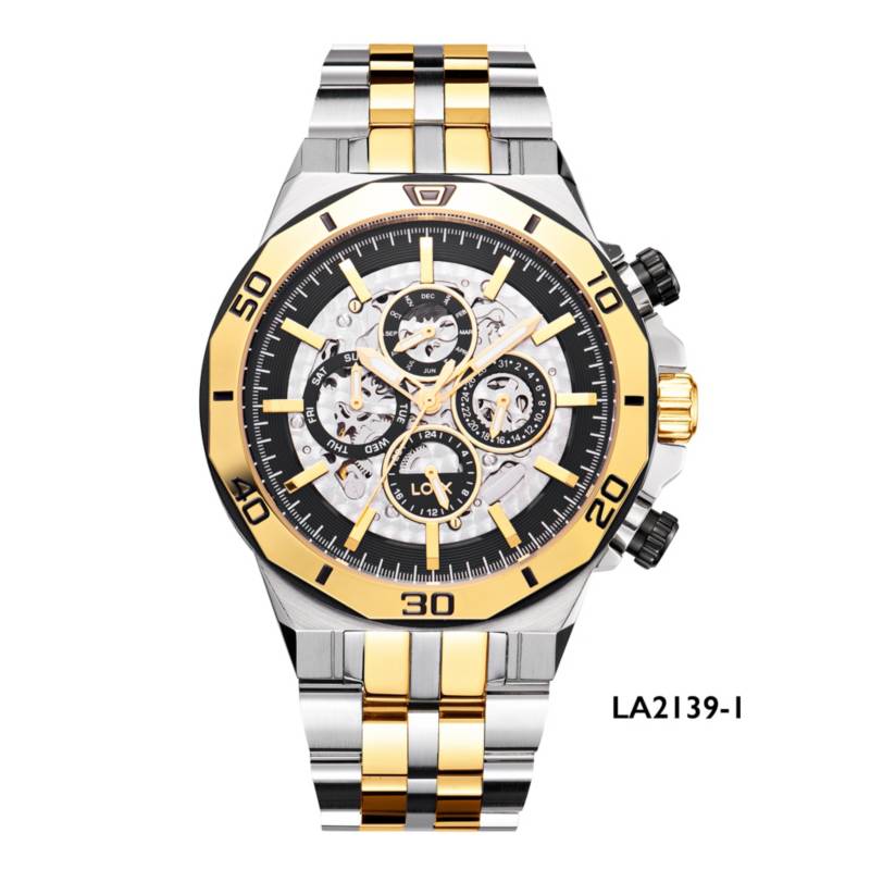 Reloj hombre Plateado con dorado tablero plateado y negro LA2139-1 LOIX