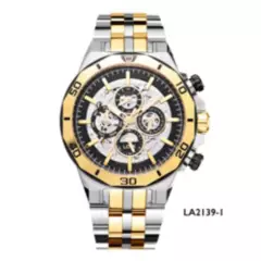 LOIX - Reloj hombre Plateado con dorado tablero plateado y negro LA2139-1