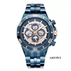 LOIX - Reloj Hombre Azul Con Marco Bicolor LA2139-2