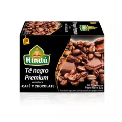 HINDU - Te Negro Premium Café Y Chocolate Hindu Caja X20 Bolsitas