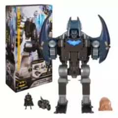 BATMAN - Robot Batman Gotham City Transformer 4 En 1 Luces y Sonidos