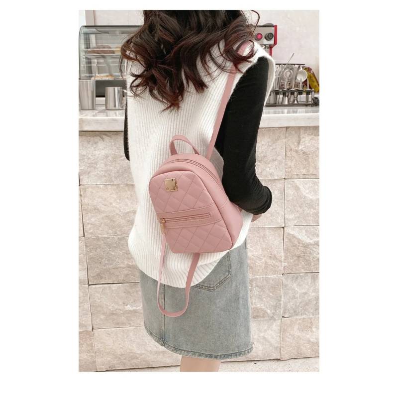 Mini mochila de piel, mochila pequeña niño o mujer rosa, bolso de calle -   España