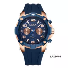 LOIX - Reloj Hombre LA2140-6 Azul Con Oro Rosa Tablero Azul