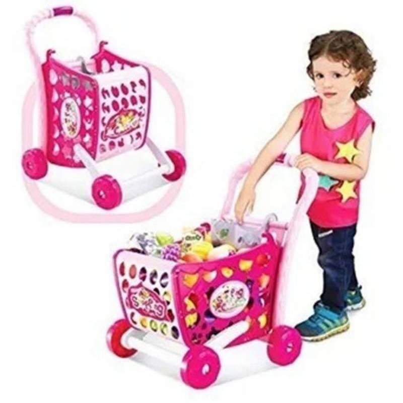 Carrito Mercado Juguete Rosa Niñas/Niños Compra Supermecado 008 903