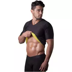 GENERICO - Fajas Hombre Tipo Camisa Fitness Polo Faja Thermo Reductor Rutinas Negra