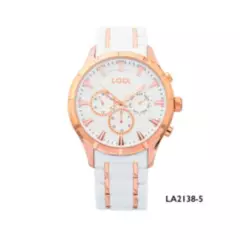 LOIX - Reloj Hombre LA2138-5 Blanco Con Oro Rosa Tablero Blanco
