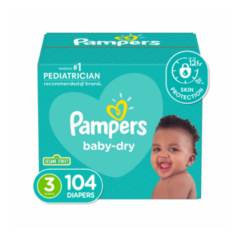 PAMPERS - Pañales Pampers Baby Dry Etapa 3 x 104 Unidades