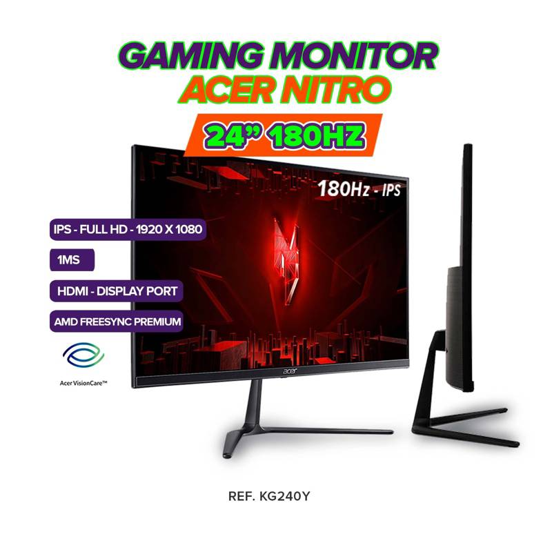 Monitor Gamer Acer Nitro 27 pulg. Curvo FullHD 165Hz