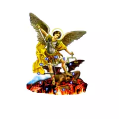 GENERICO - Reloj de Pared San Miguel Arcangel Imagen Digital y Madera MDF
