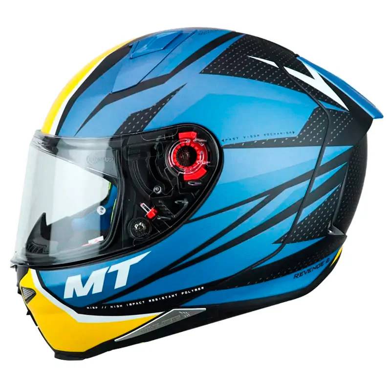 MT HELMETS, REVENGE 2, STATUS NEGRO AZUL MATE