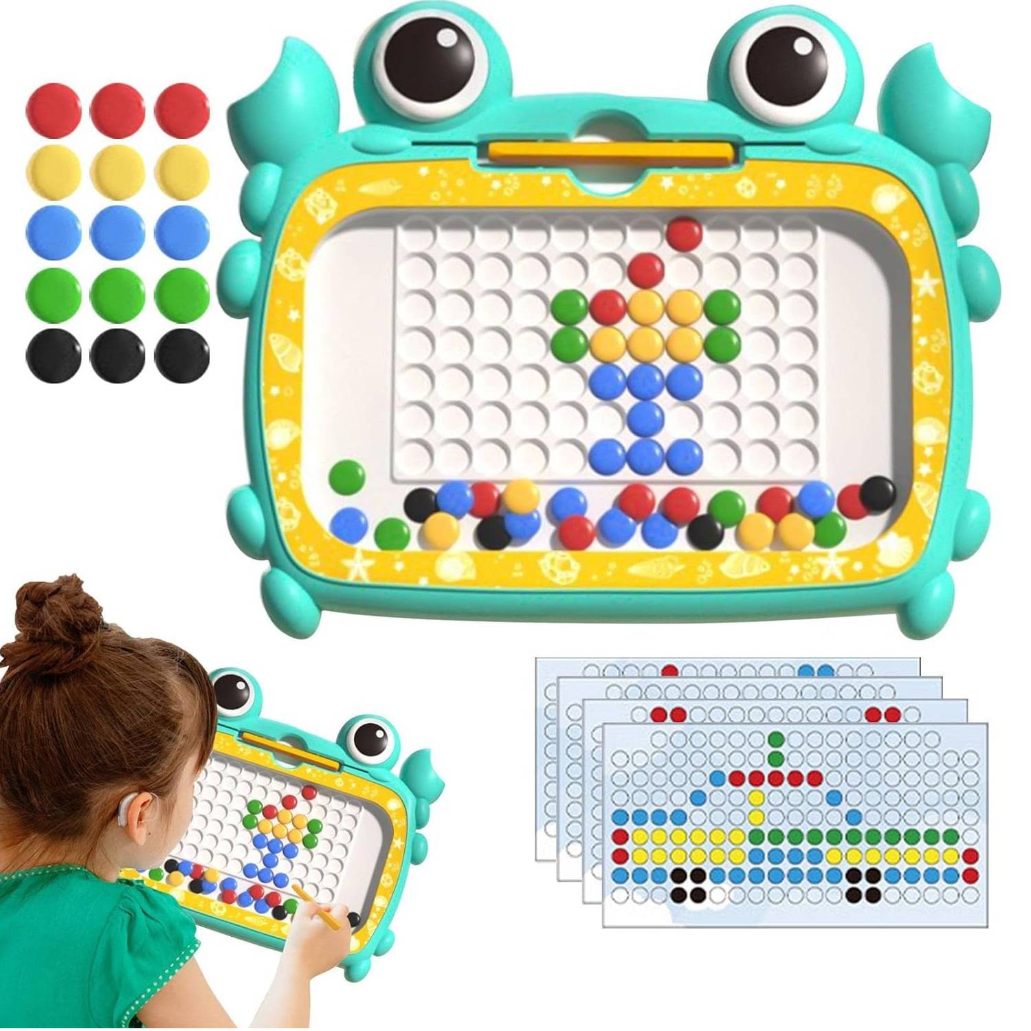 Tablero de Dibujo de La Tableta de Las Bolas Magnéticas de Los Niños Juego  Libre Juguete de Dibujo Educativo para La Tarjeta de La Creación de La Bola