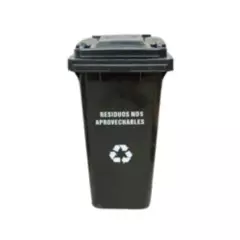 TRIPLE CLEAN - Contenedor de basura de 240 litros negro