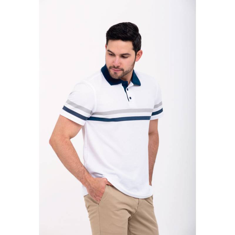 Camiseta Para Hombre Manga Corta Azul Marca L&H L Y H