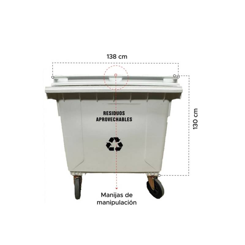 Contenedor de Residuos y Basuras. 800 y 1100 Litros