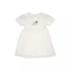BABY PLANET - Vestido blanco con tull estampado estrellas para bebé niña Baby Planet