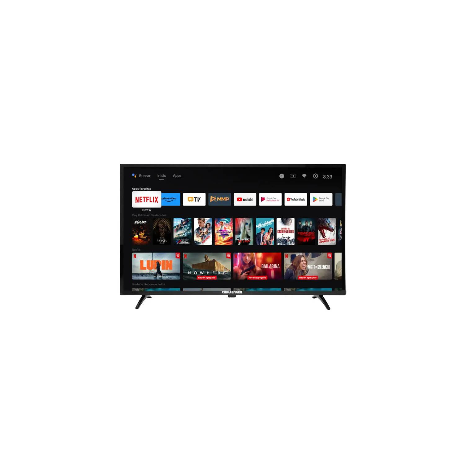 Televisor 40 Pulgadas Challenger Android TV FHD Smart TV Bluetooth