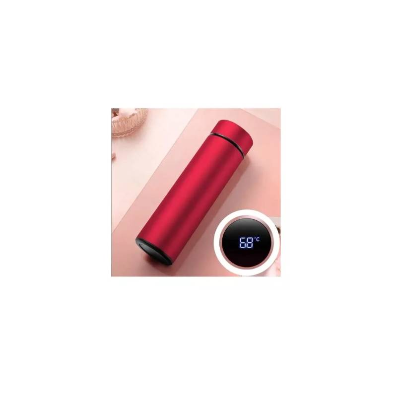 Termo Digital 500 ml inteligente acero inoxidable Rojo